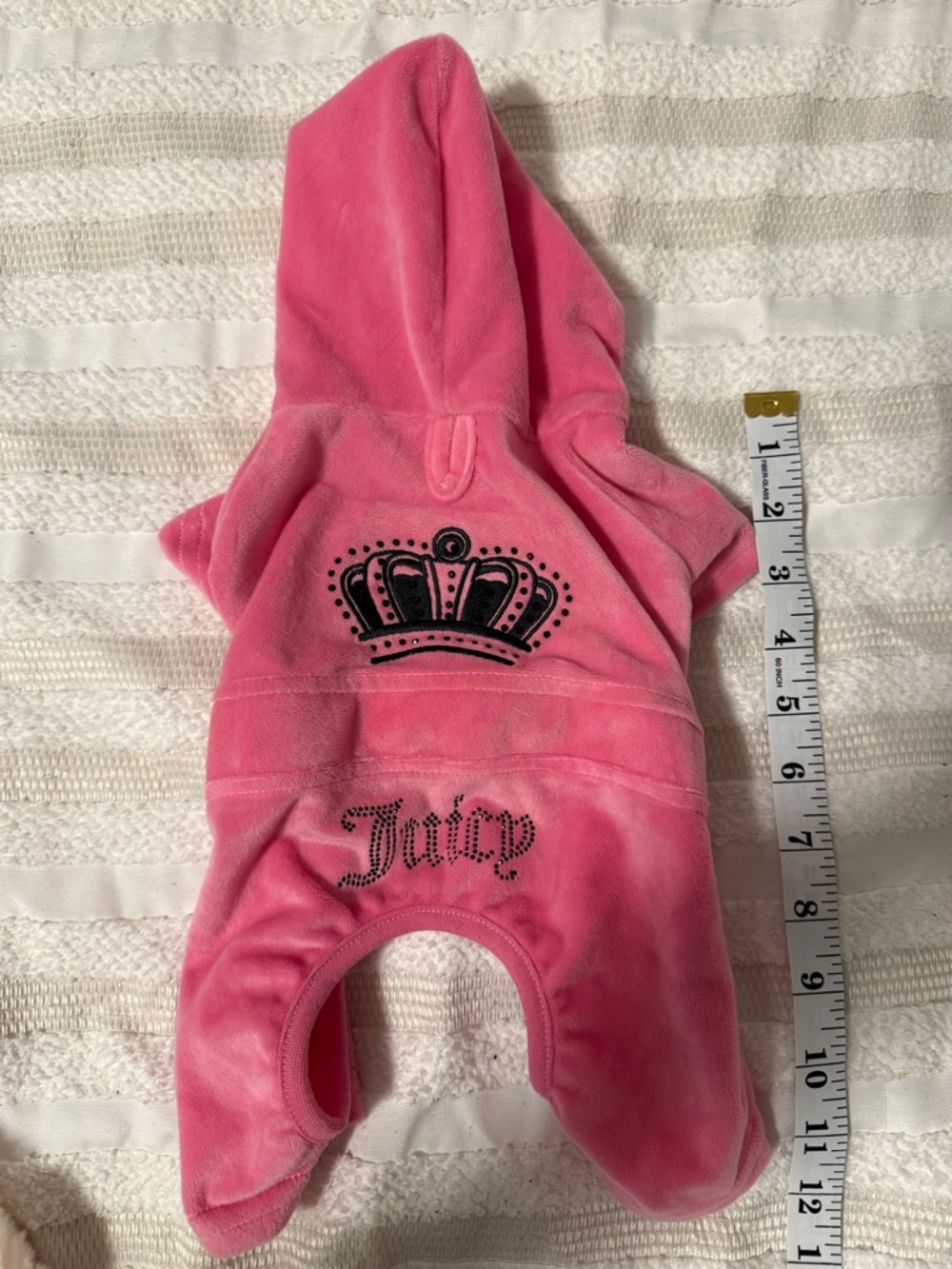 Juicy Couture Pink Velour Pet onsie with Logo Embroidery
